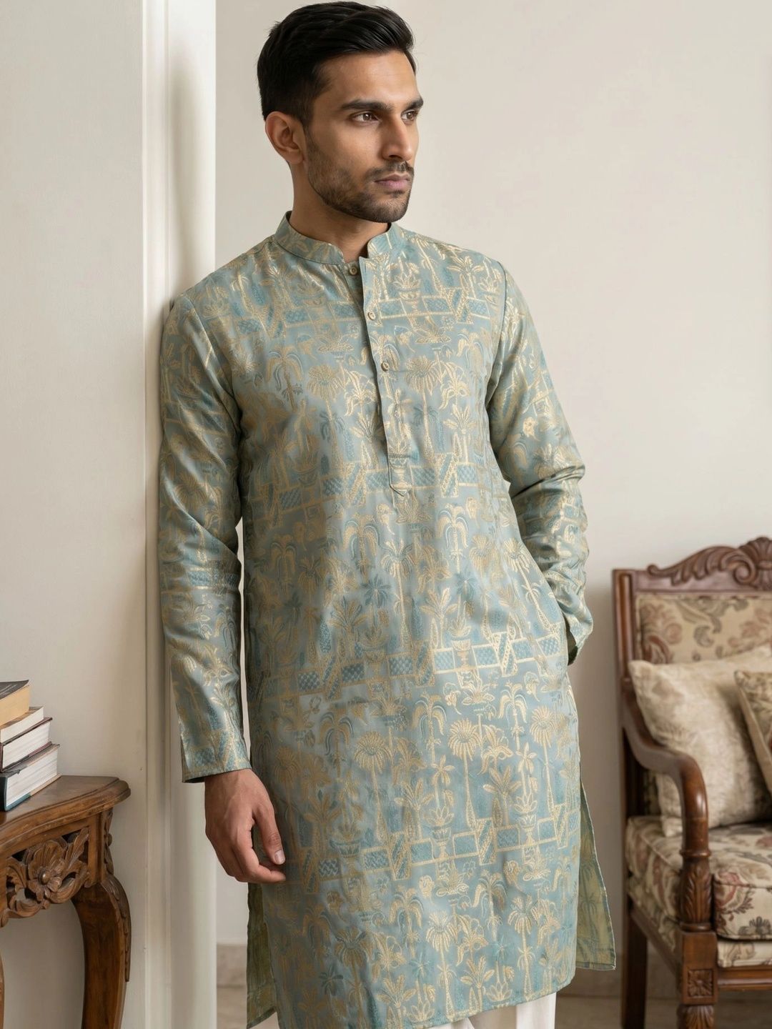 Jompers Men Grandeur & Majestic Artwork Kurta-picture-32