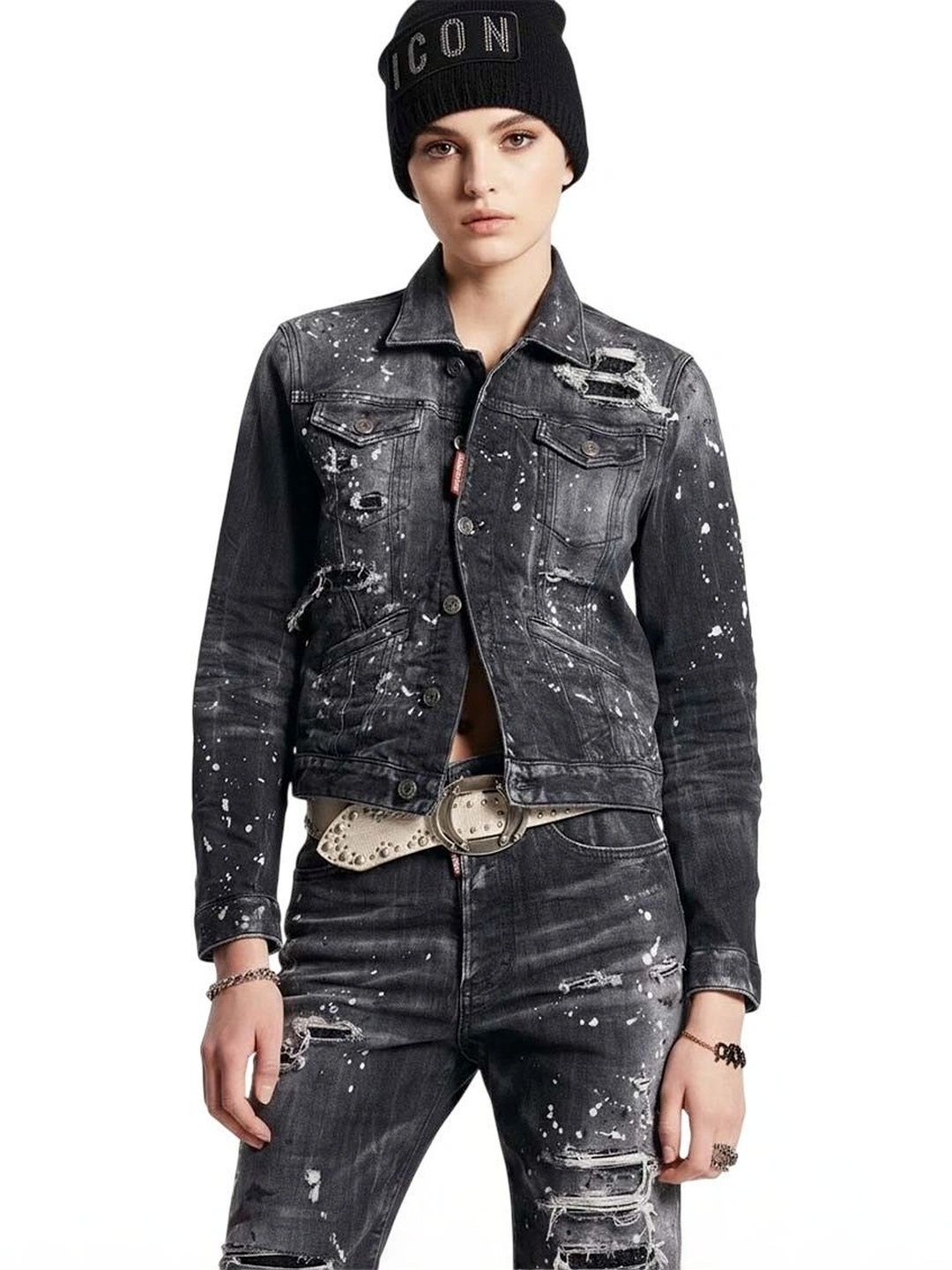Dsquared2 Grey Distressed Shirt Collar Jacket-picture-55