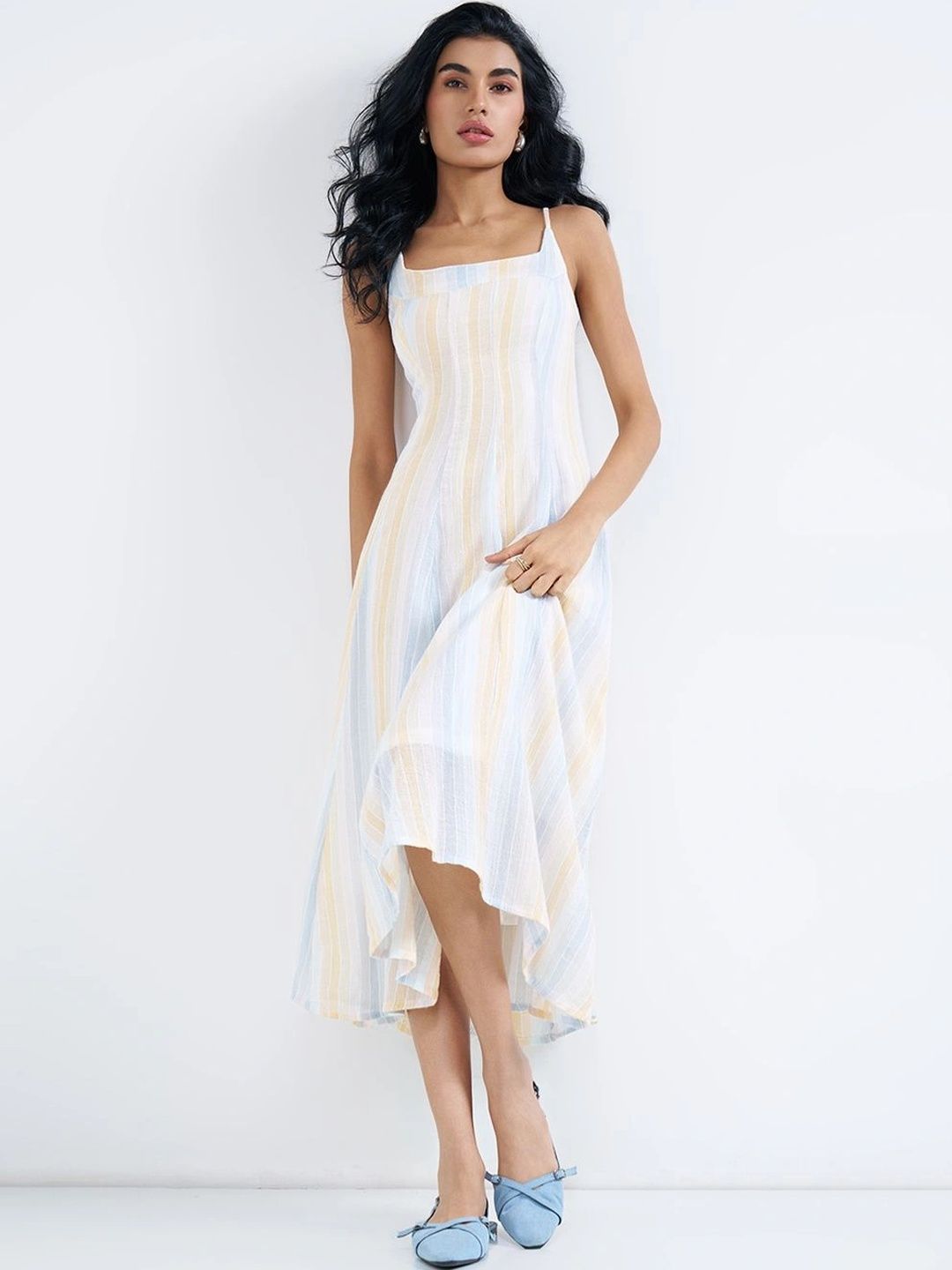 Honey by Pantaloons Striped A-Line Midi Dress-picture-37
