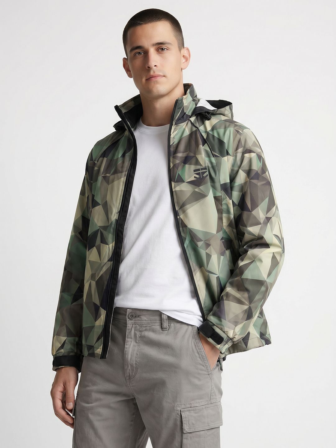 sports52 wear Sports 52 wear Geometric Printed Hooded Rain Jacket-picture-21