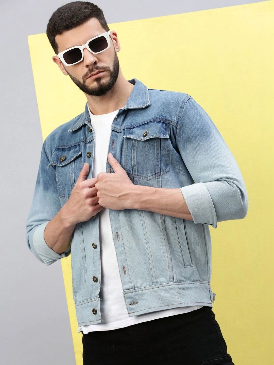 Kaali Peeli Men Washed Denim Jacket