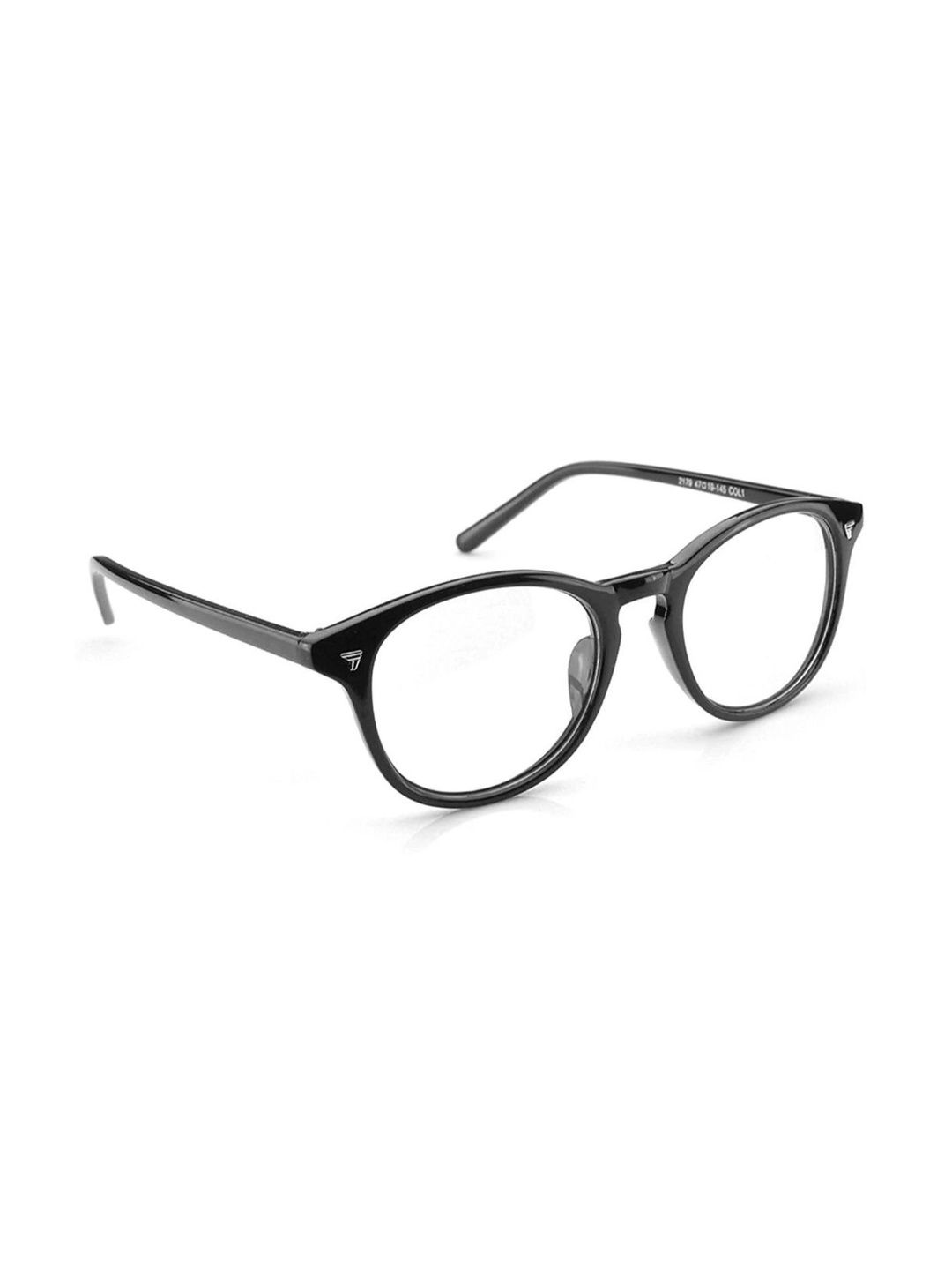SPADEACES Unisex Clear Lens & Black Round Sunglasses with-image-9