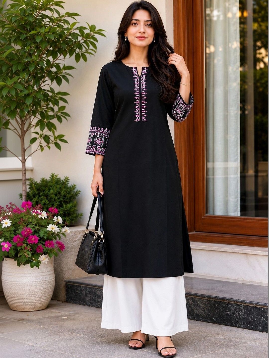 KPF Women Ethnic Motifs Embroidered Thread Work Kurta-picture-42