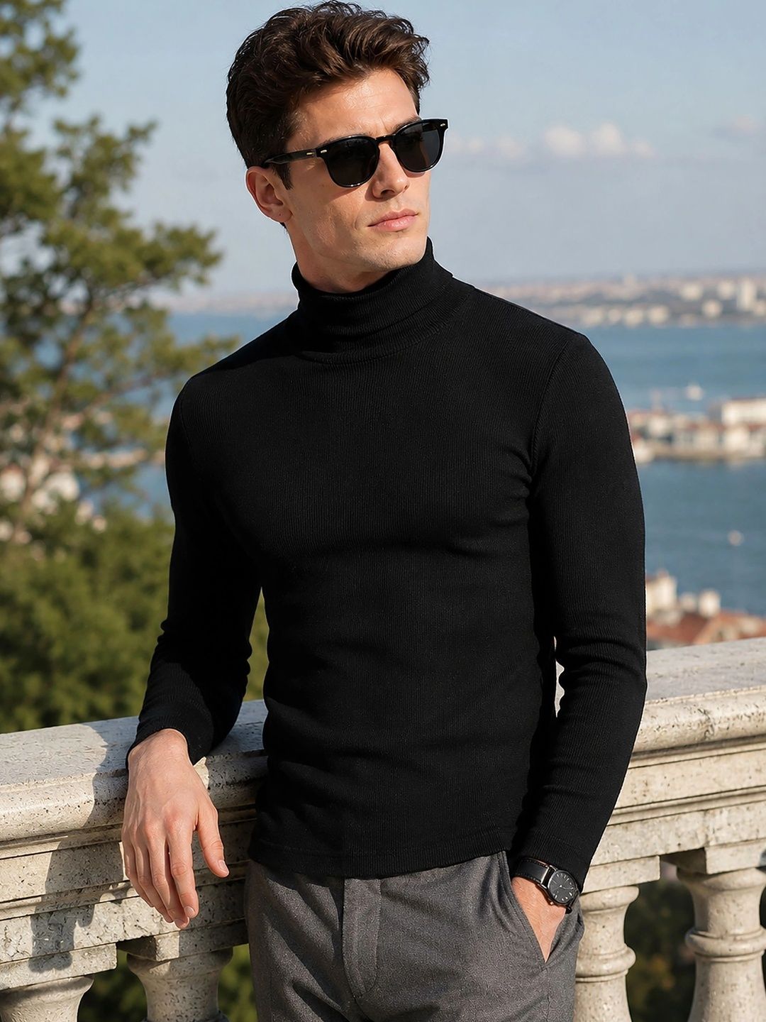 ATIGIANO Men Ribbed Pullover-picture-32