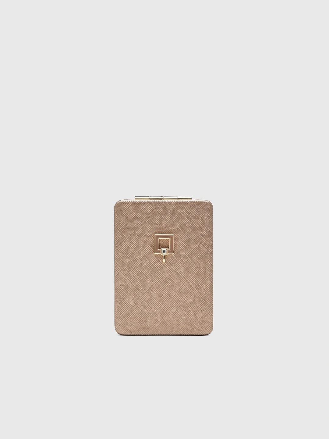 CARPISA Beige Metal Makeup Table Top Mirror-image-30
