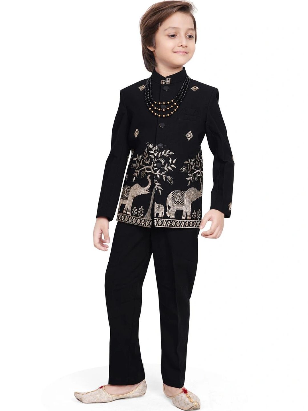 earth conscious Boys Embroidered Mandarin Collar Jodhpuri Suit-picture-14