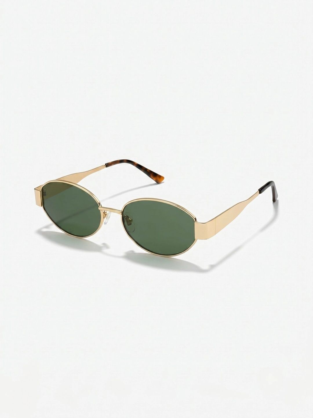 DressBerry Unisex Green Lens & Gold-Toned Oval Sunglasses with-picture-19