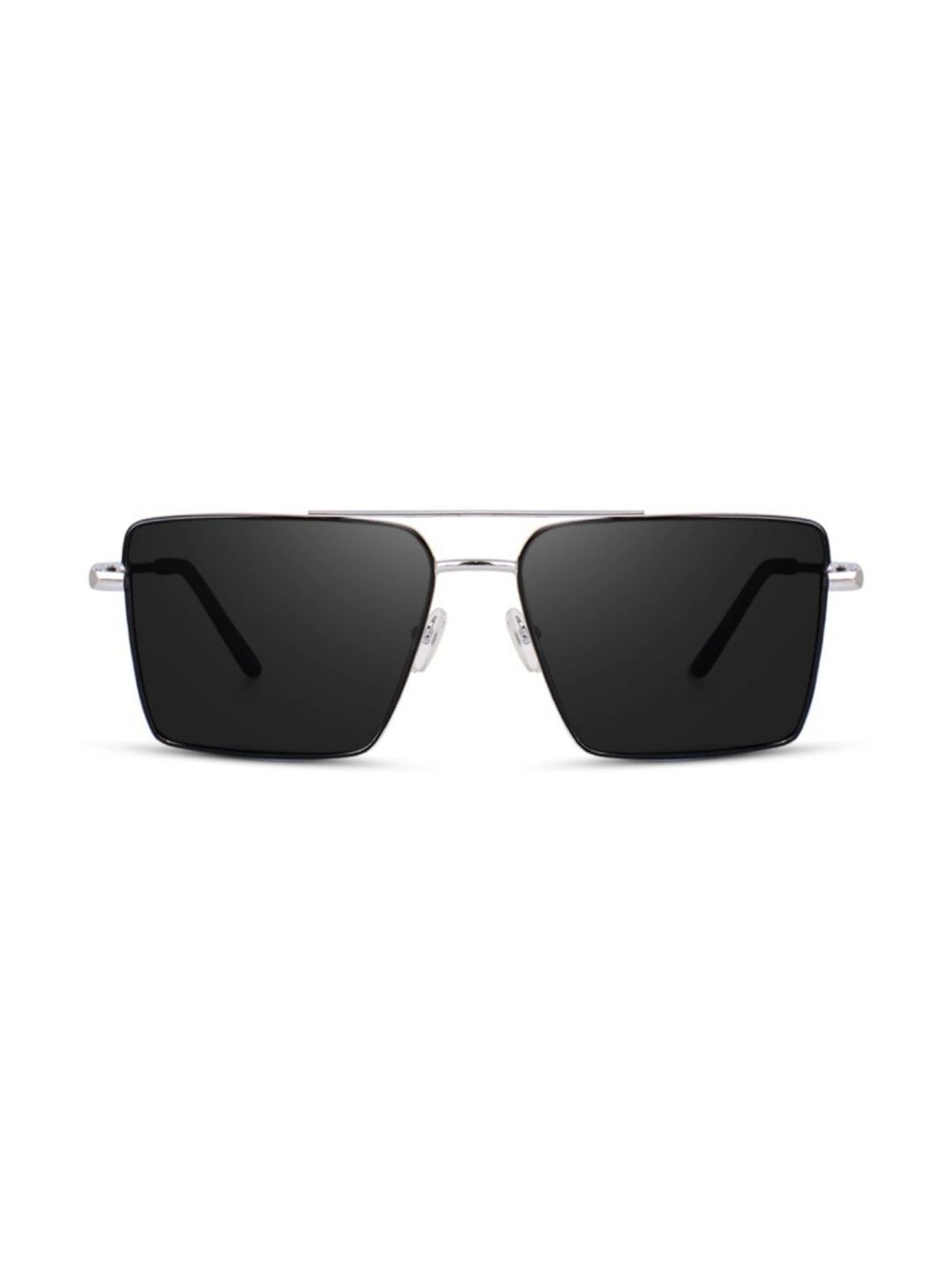 SPADEACES Unisex Black Lens & Silver-Toned Aviator Sunglasses with-image-20