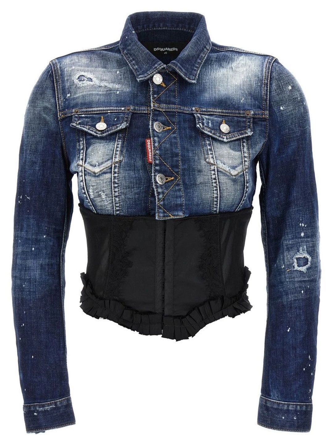 Dsquared2 Blue Distressed Shirt Collar Jacket-picture-24