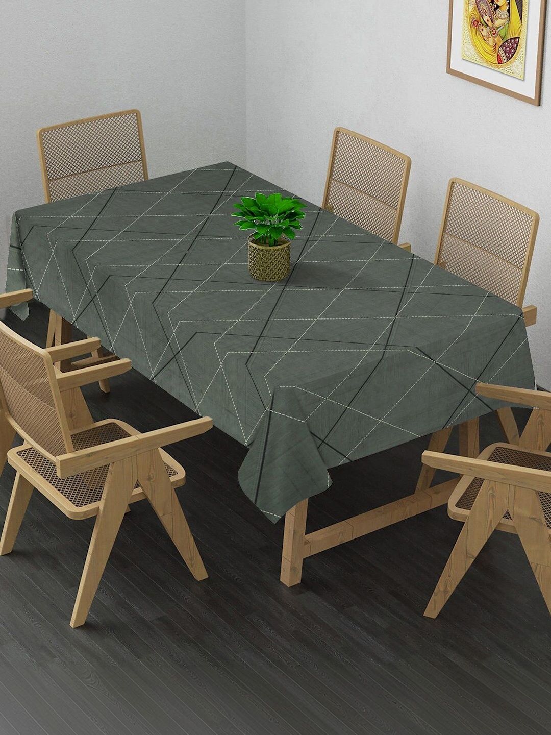 Myntra Elegant Homes Grey Geometric Printed 6-Seater Table Cover-picture-39