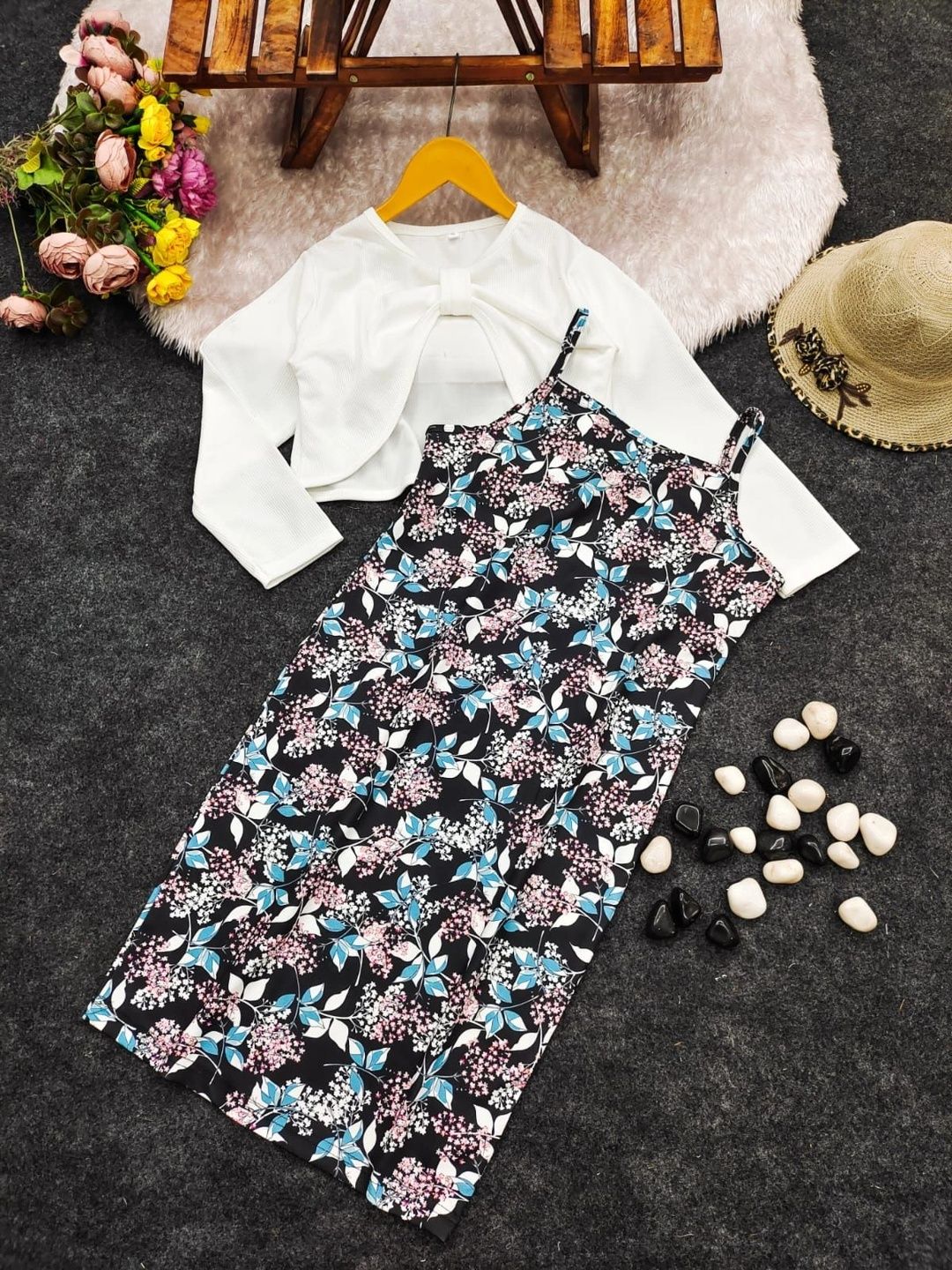 Sangria Floral Print Dress-image-43