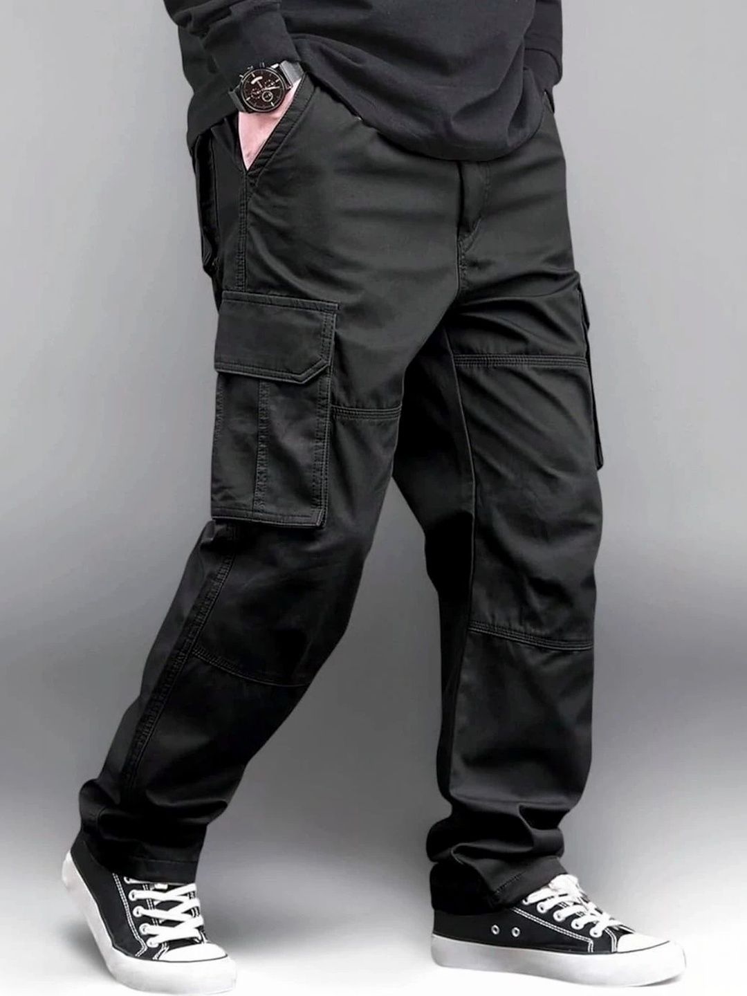 INDIAN POSHAK Men Easy Wash Cargos Trousers-image-49