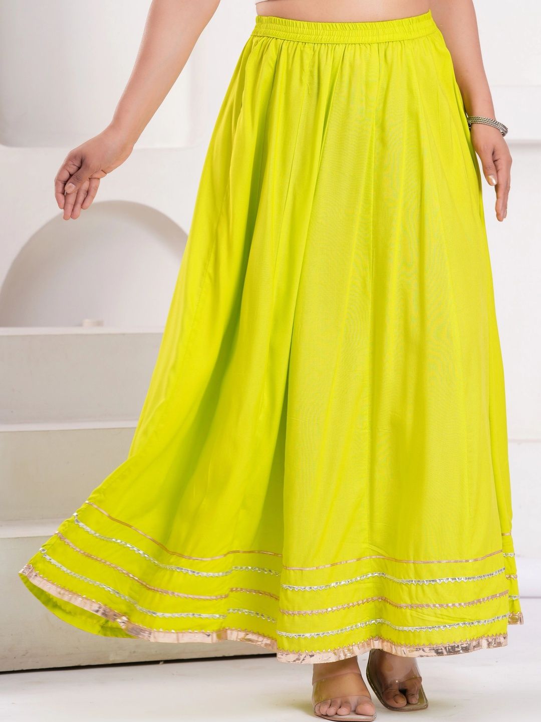 Clothy N Wave Women Tiered Maxi Flared Skirt