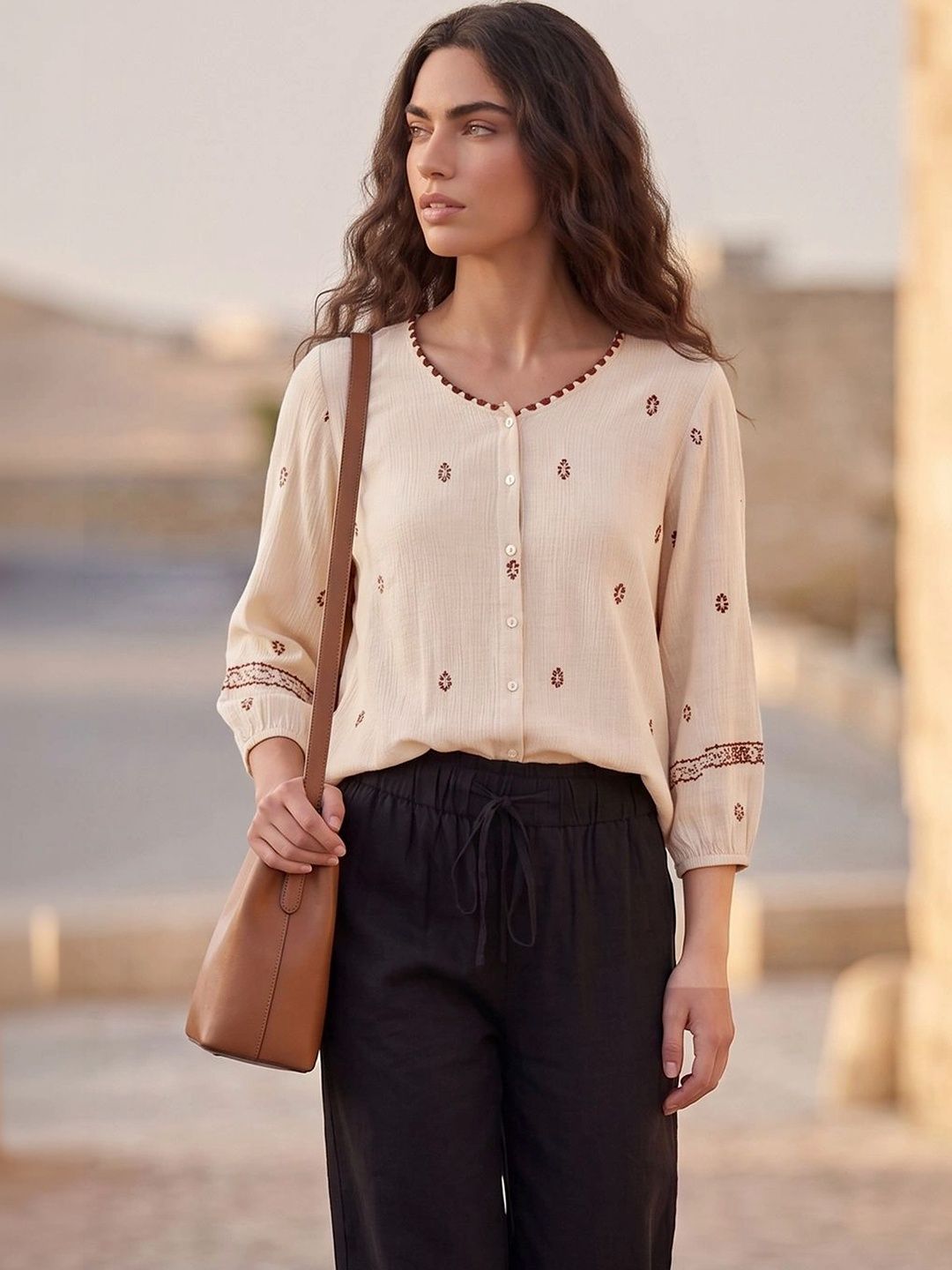Fame Forever by Lifestyle Embroidered Ethnic Top-image-19