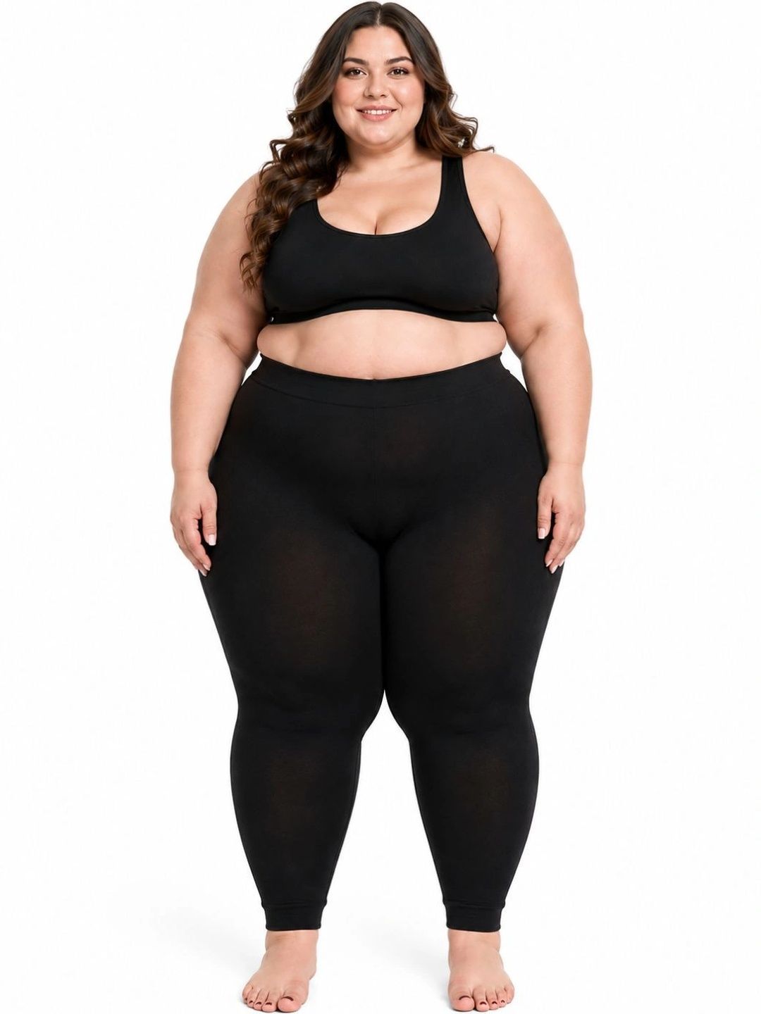 Curves By ZeroKaata Plus Size Stretchable Semi-Sheer Thermal Bottoms-picture-25