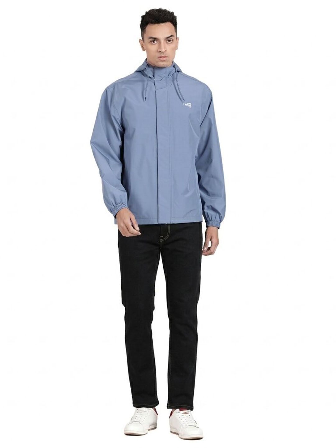 t-base Men Blue Solid Ribstop Waterproof Rainwear Jacket-picture-19
