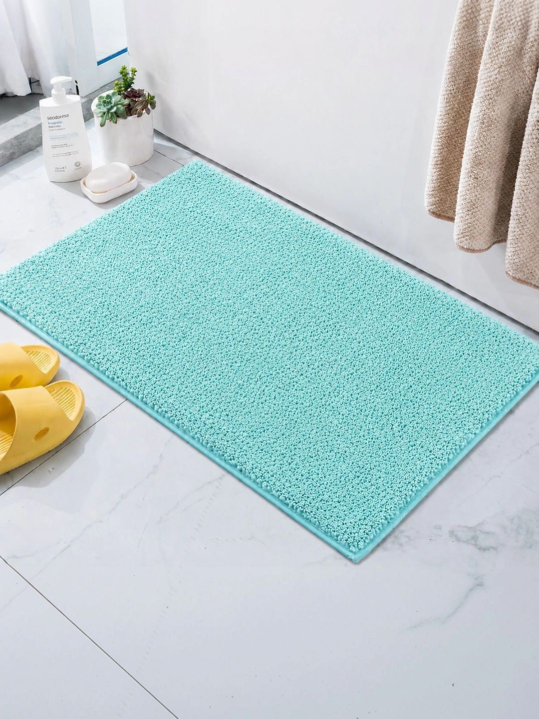 Myntra Elegant Homes Turquoise Blue Anti-Skid Doormats-picture-12