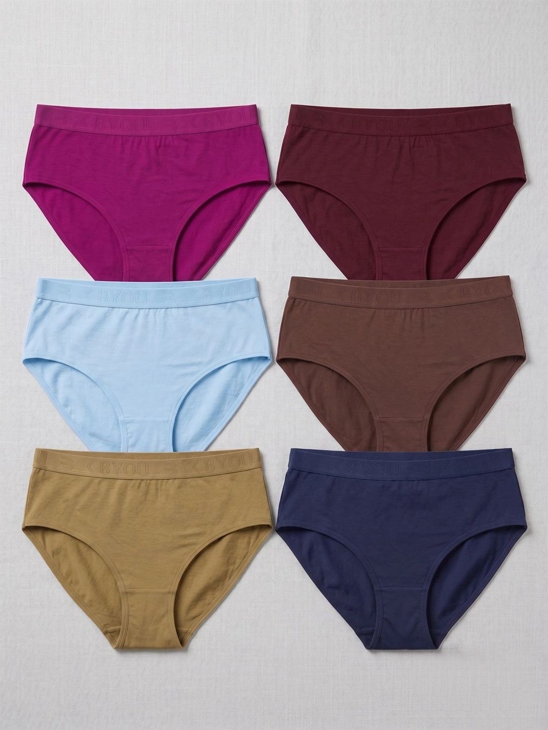 B YOU Women Pack of 6 Cotton Basic Briefs-picture-49
