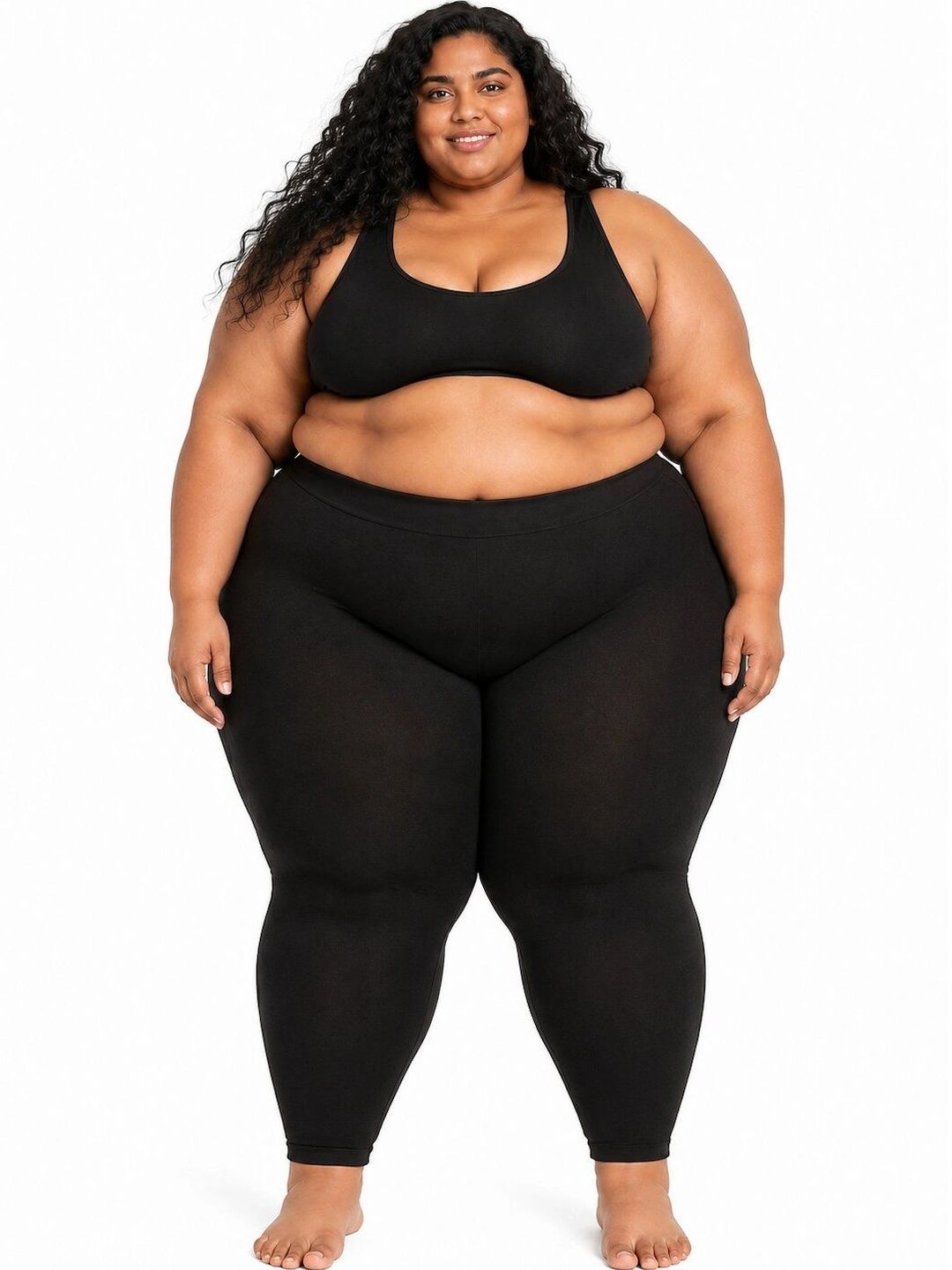 Curves By ZeroKaata Plus Size Stretchable Semi-Sheer Thermal Bottoms-picture-20