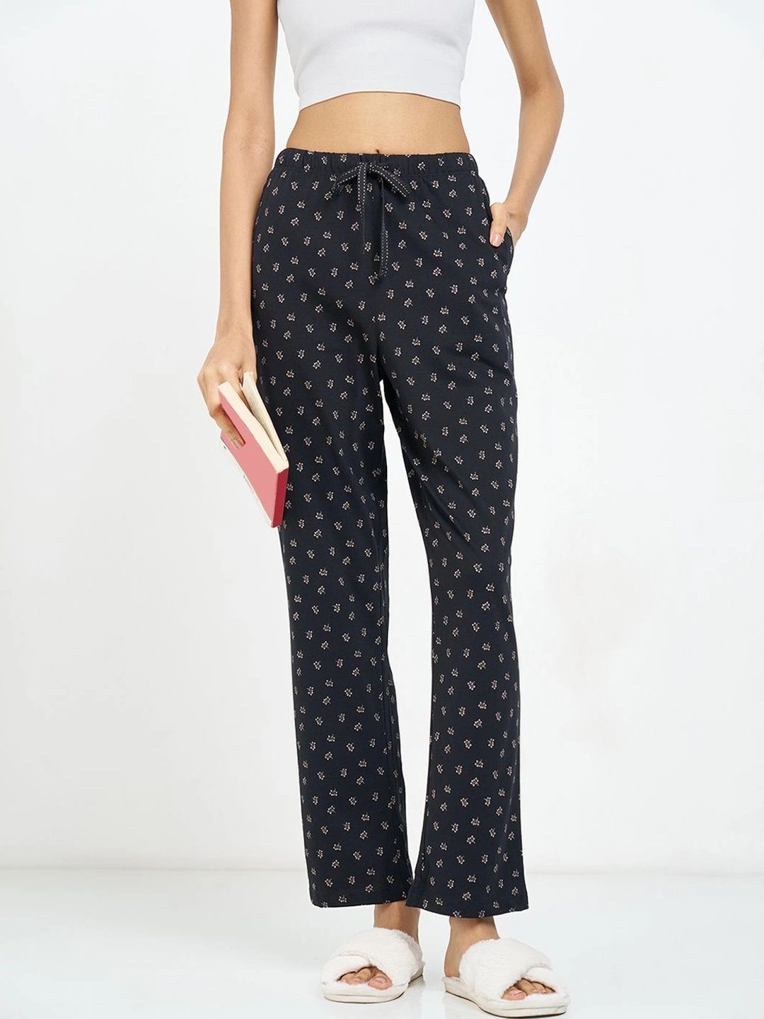 Dreamz by Pantaloons Printed Cotton Mid-Rise Straight Lounge Pants-picture-26