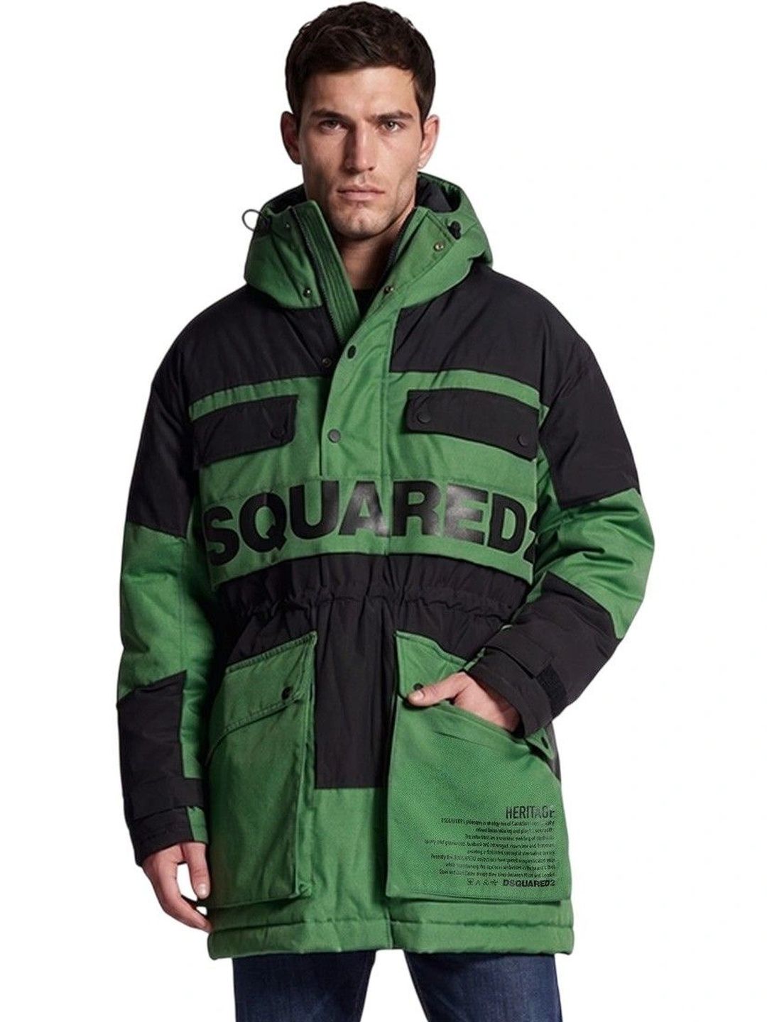 Dsquared2 Green Graphic Hooded Jacket