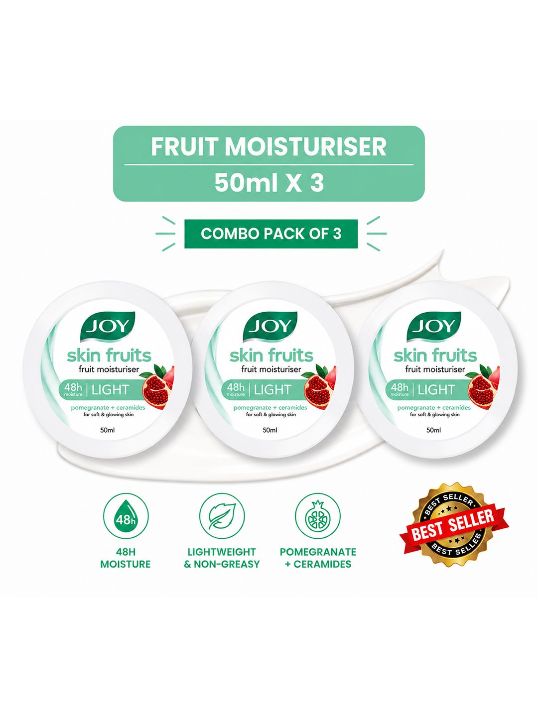 JOY Set Of 3 Fruits Fast Absorbing Light Moisturizer - 50 ml Each-image-9
