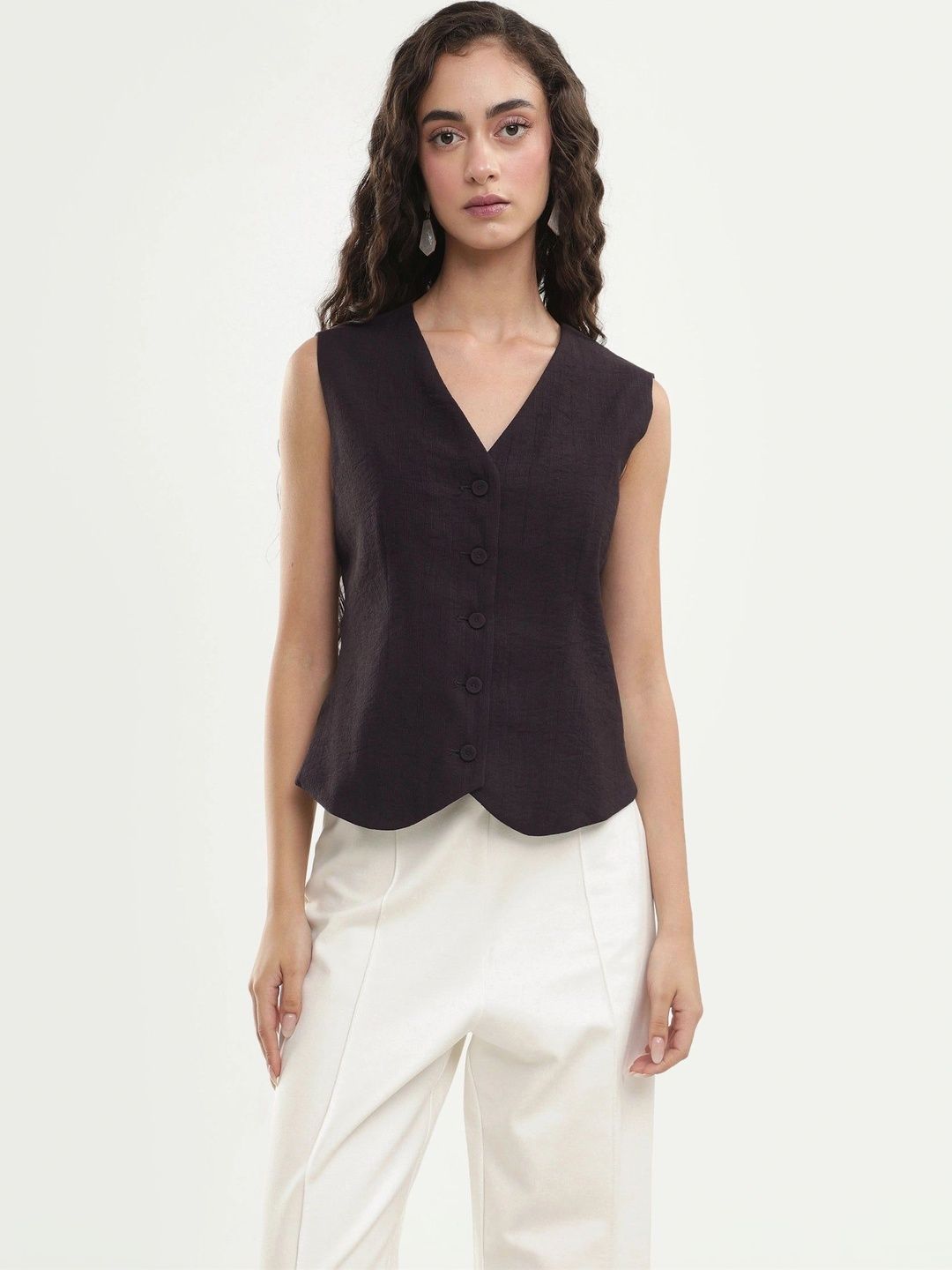 RAREISM V-Neck Waistcoat-image-43
