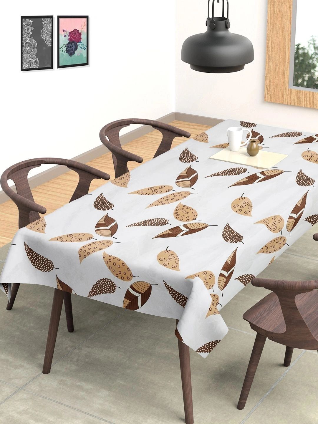 Myntra Elegant Homes Cream-Coloured 4-Seater Table Cover-image-35