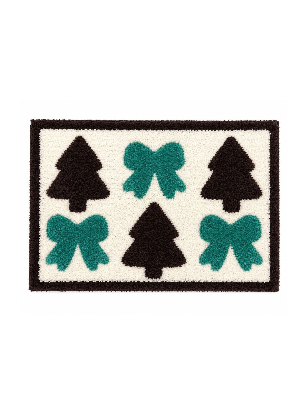 Myntra Elegant Homes White & Teal Anti-Skid Doormats-image-27