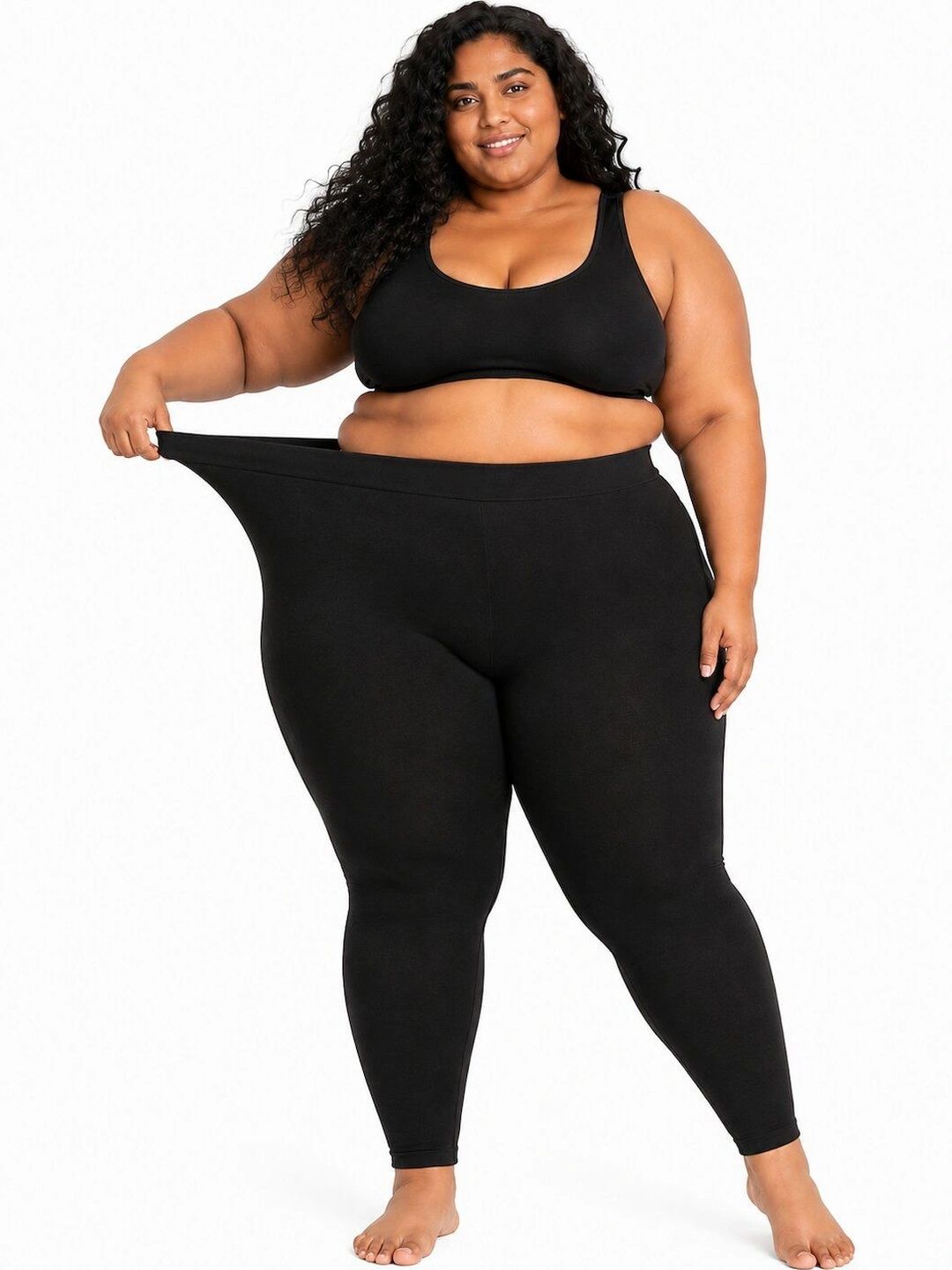 Curves By ZeroKaata Plus Size Stretchable Semi-Sheer Thermal Bottoms-picture-24