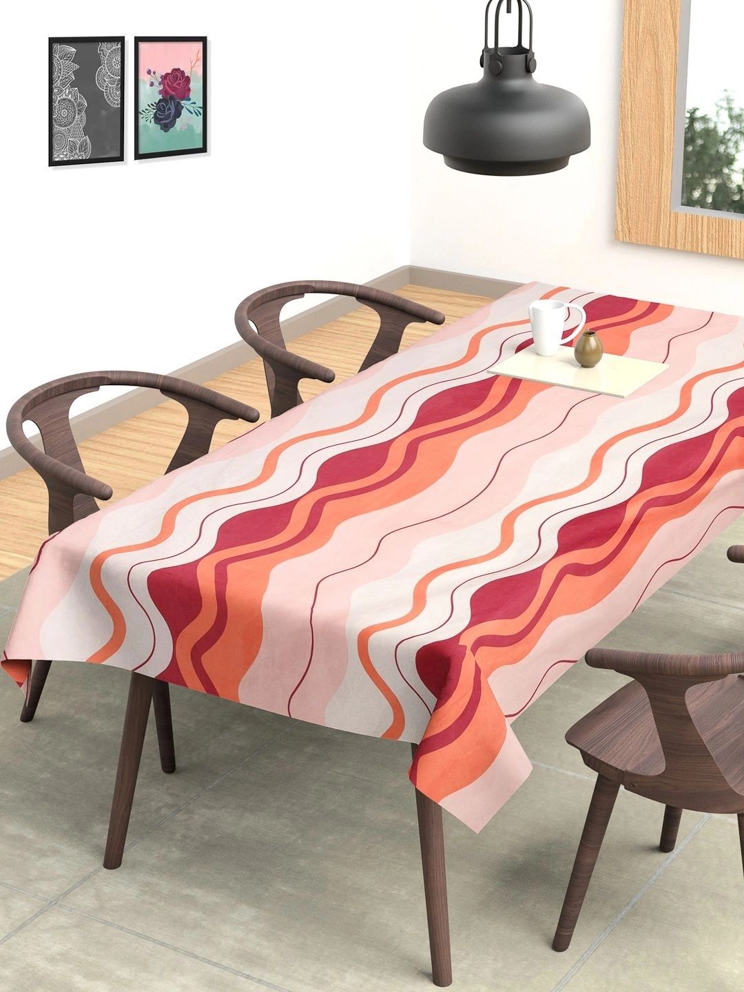 Myntra Elegant Homes Pink 6-Seater Table Cover-image-28