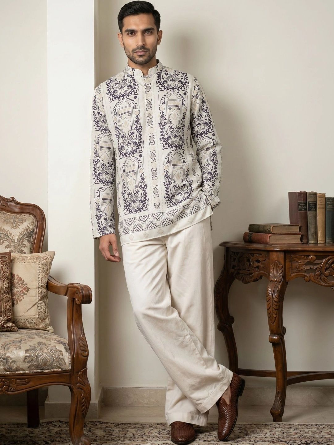 Jompers Men Ethnic Motifs Printed Regular Kurta with Pyjamas-picture-58