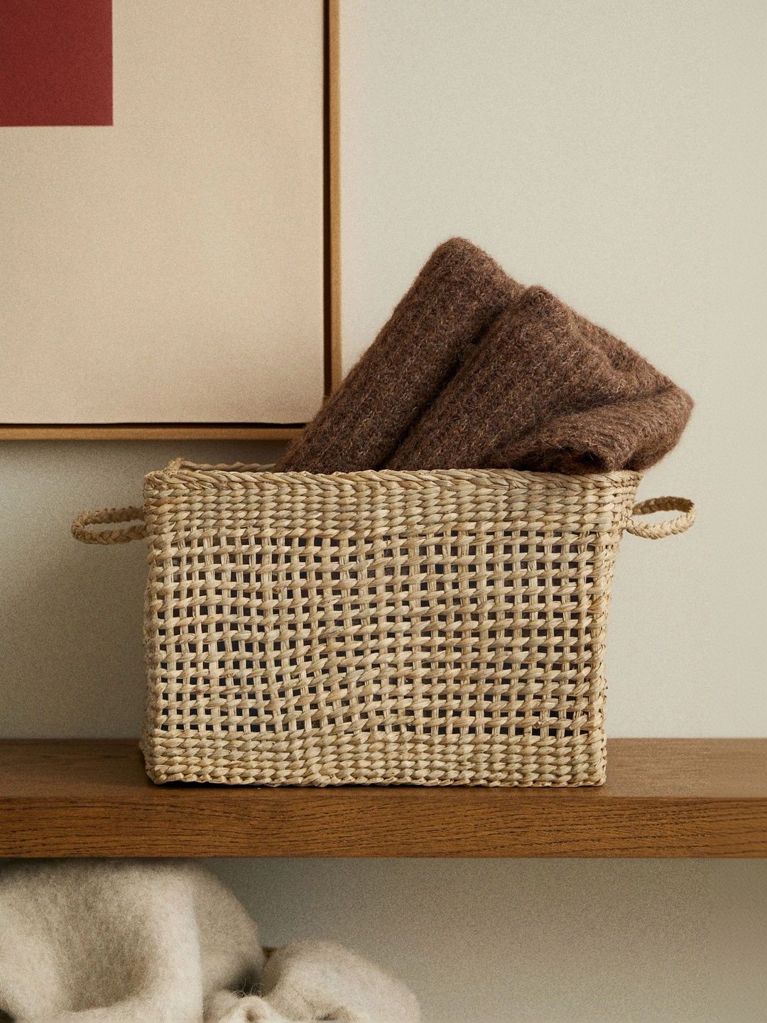 H&M Beige Tote Basket Organisers-picture-27