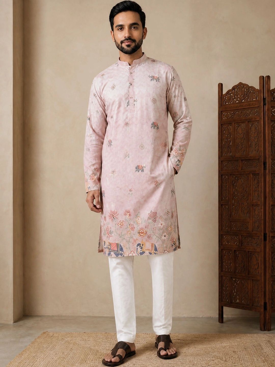 Moda Rapido Men Ethnic Motifs Printed Indie Prints Kurta-picture-28