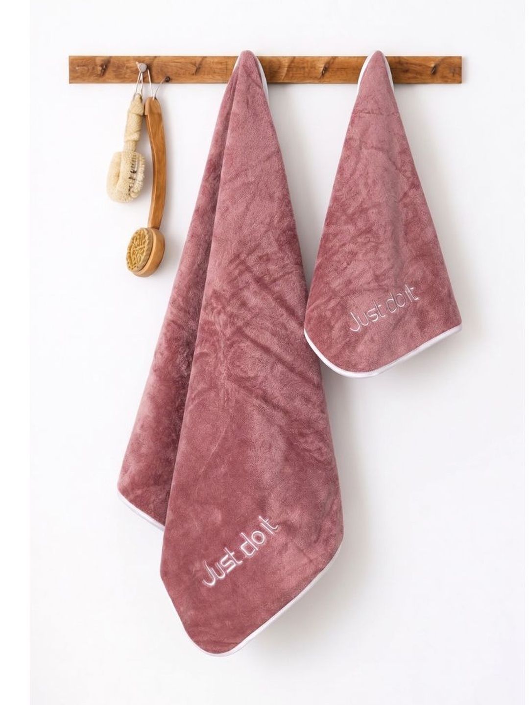 JANGID INDUSTRYS Pink & White 1 Piece Cotton 400 GSM Towel Set-picture-33