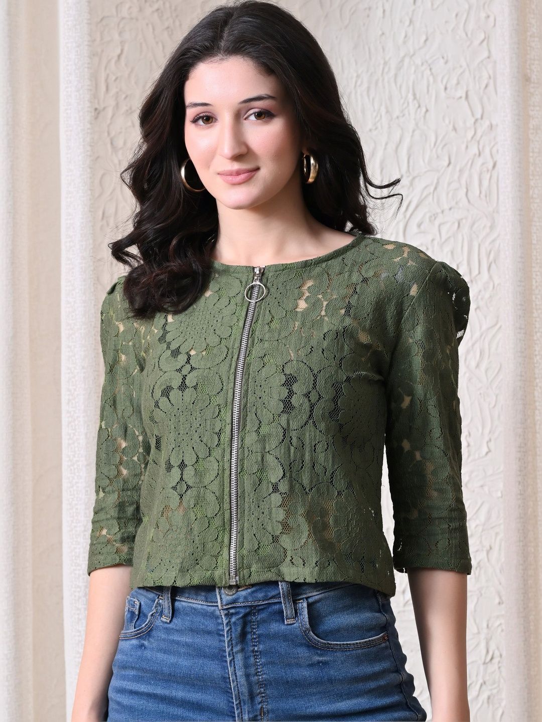 RAYWARE Crop Mock Collar Checked Jackets-picture-34