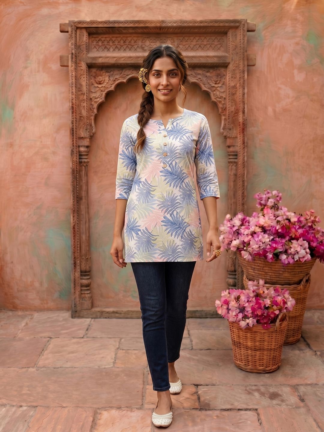 NAVYAAZRI Floral Print Cotton Top-picture-22