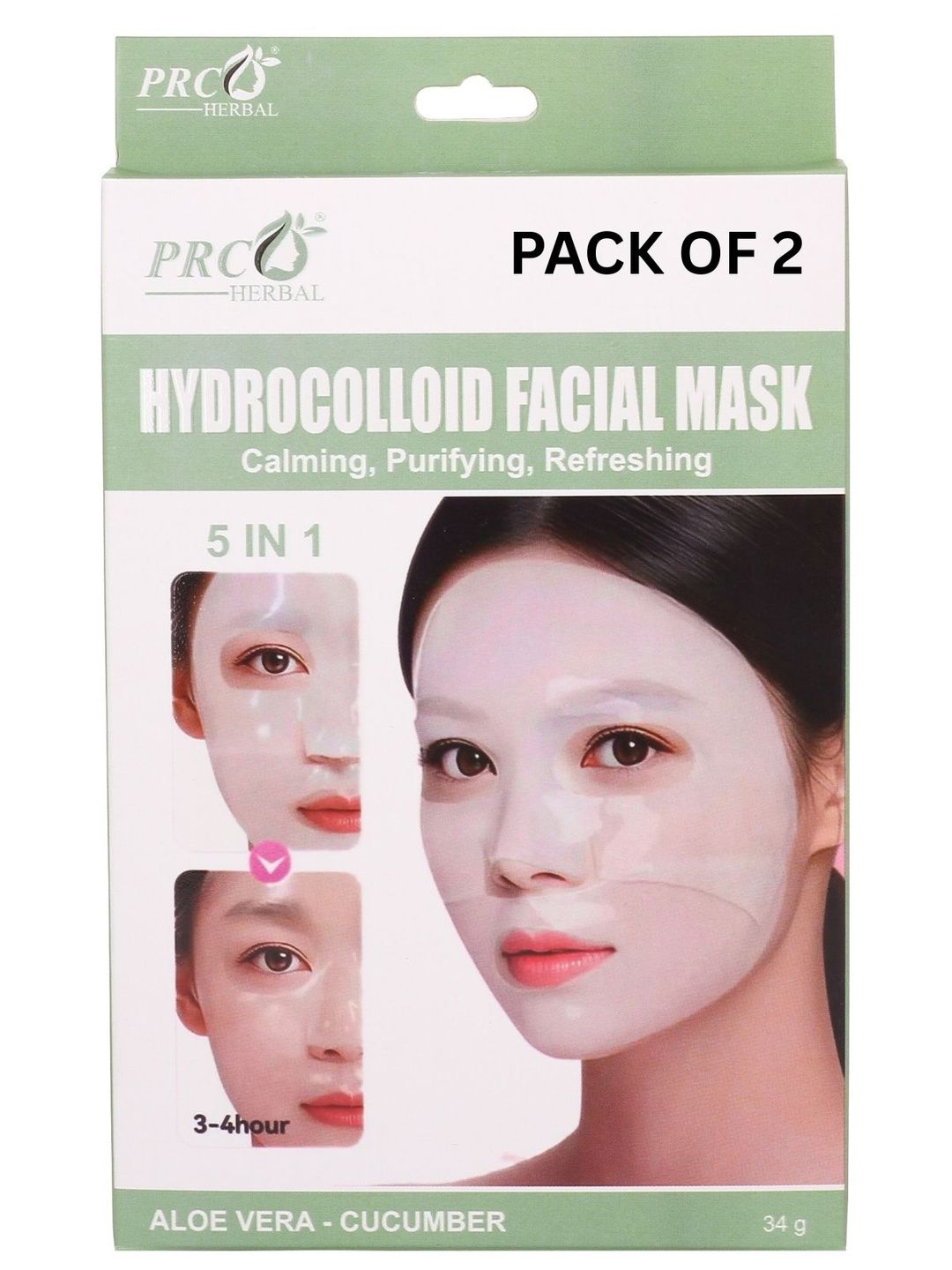 PRC HERBAL Set Of 2 Aloe Vera & Cucumber Hydrocolloid Technology Face Mask-image-49