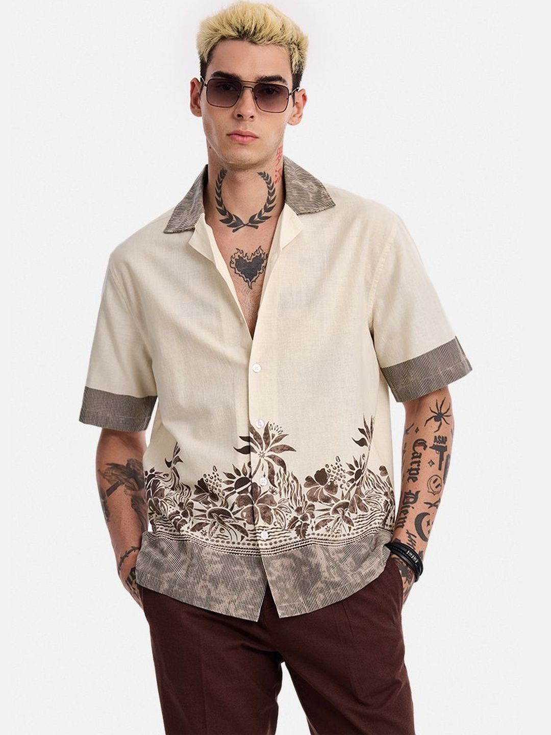 Snitch Off-White Abstract Shirt