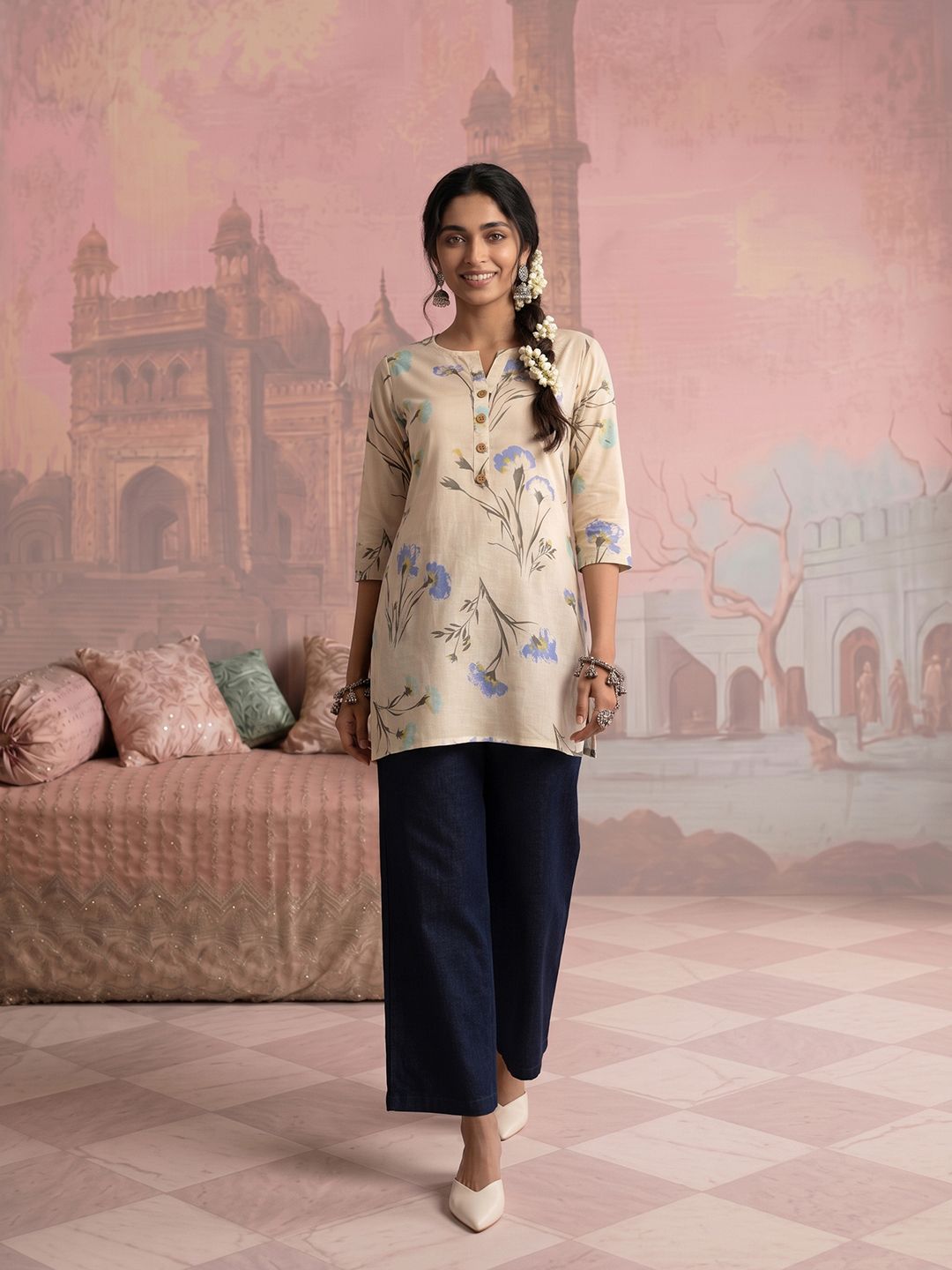 NAVYAAZRI Floral Print Cotton Top-picture-37