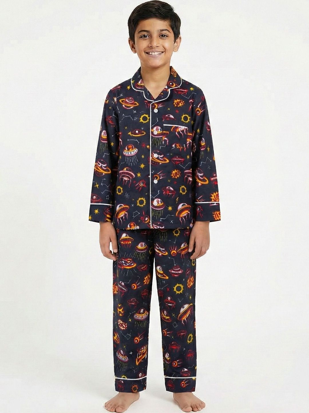CLLING Unisex Kids Printed Maxi Nightdress-image-28