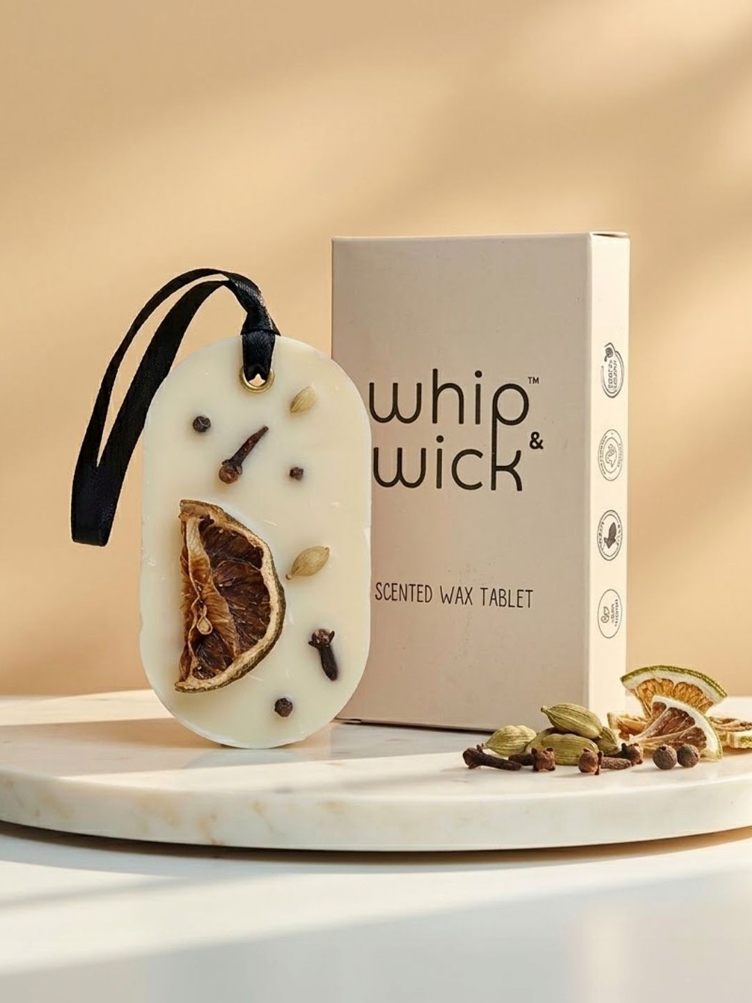 Whipandwick Off-White Orange Spice Wax Tablet - 80 g-image-1