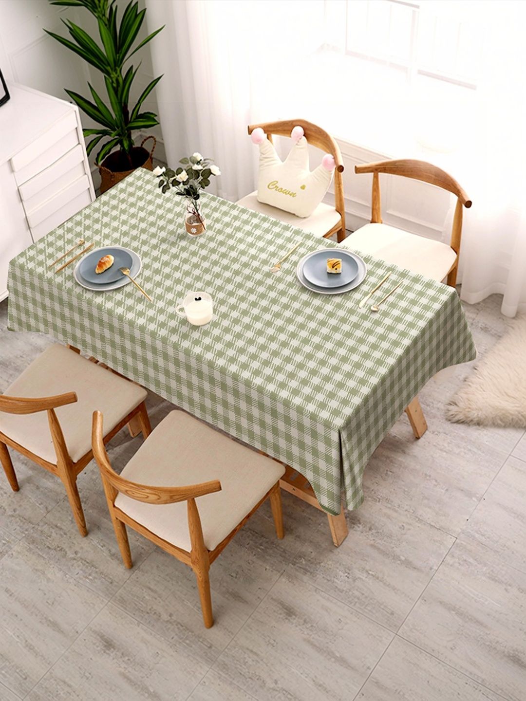 AAVIS DECOR White Anti-Slip 6-Seater Table Cover-picture-21