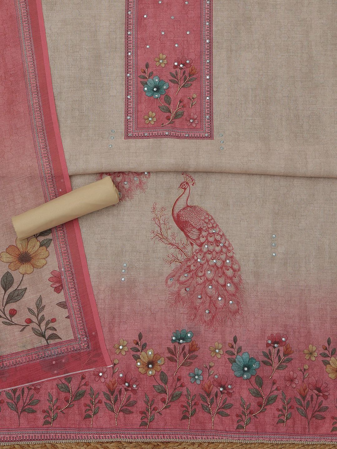 Soch Printed Linen Unstitched Dress Material-picture-33