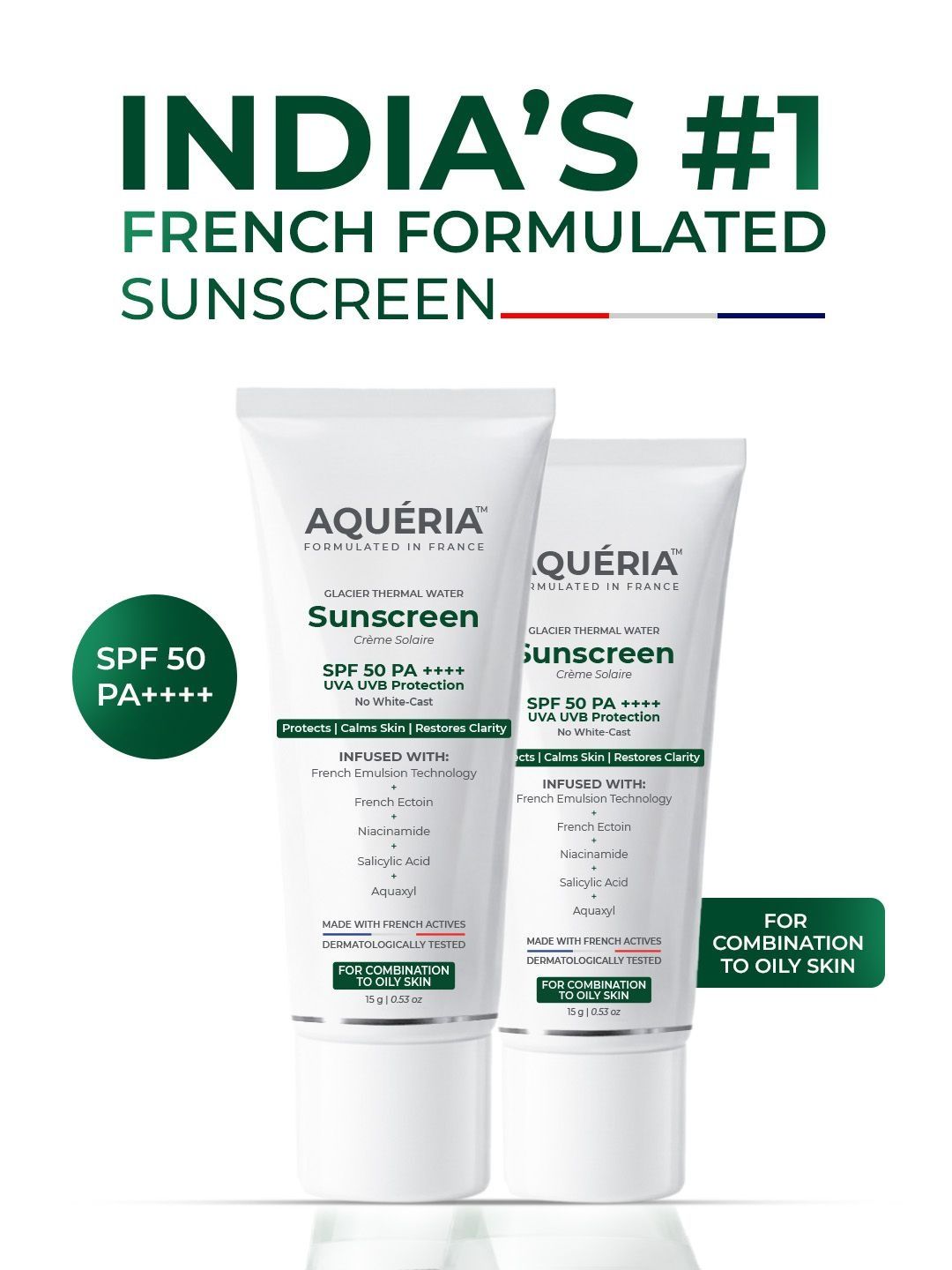 Aqueria Set Of 2 Oil Control Multi-Active French Sunscreen - 15 g Each-image-30
