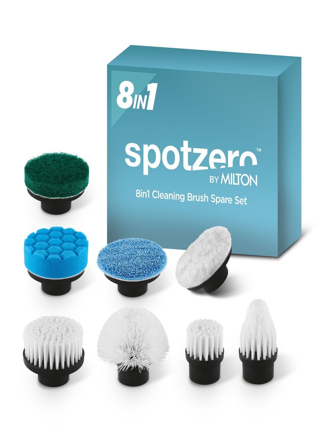 SPOTZERO by MILTON Turquoise Blue 8 piece Solid Plastic Bath Accessories Set-picture-14