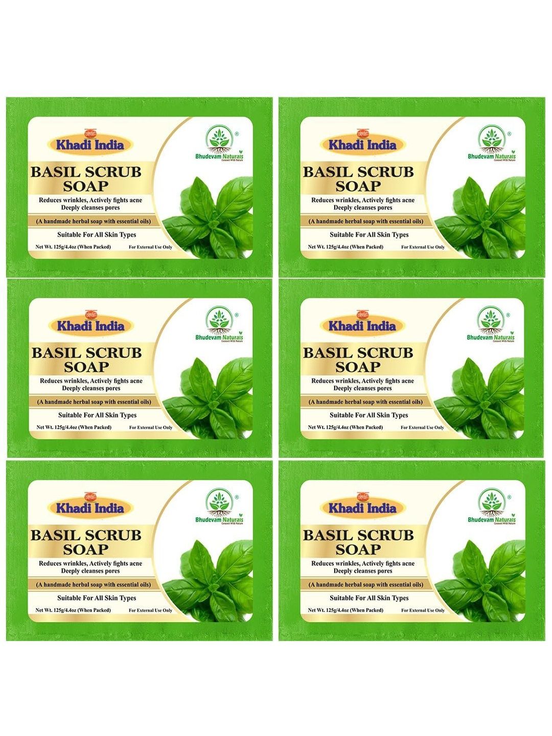 Bhudevam Naturals 6-Pcs Scrub Soap With Herbal Care-125gm Each-image-21