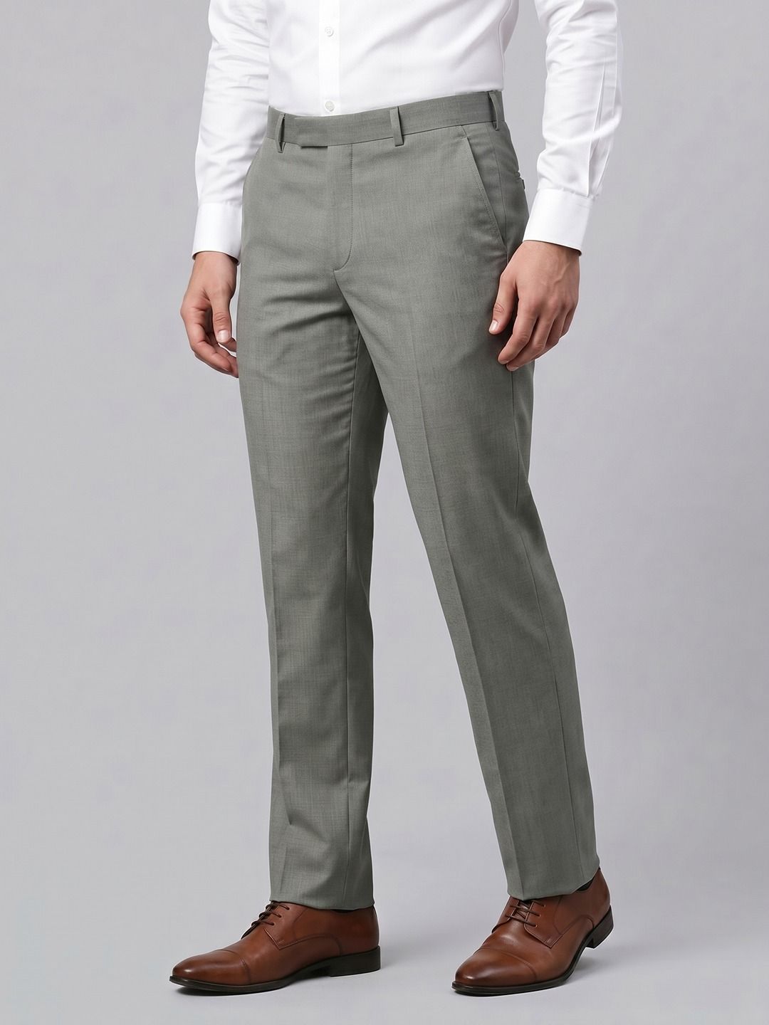 INVICTUS Men Mid-Rise Slim Fit Flat-Front Trousers-picture-40