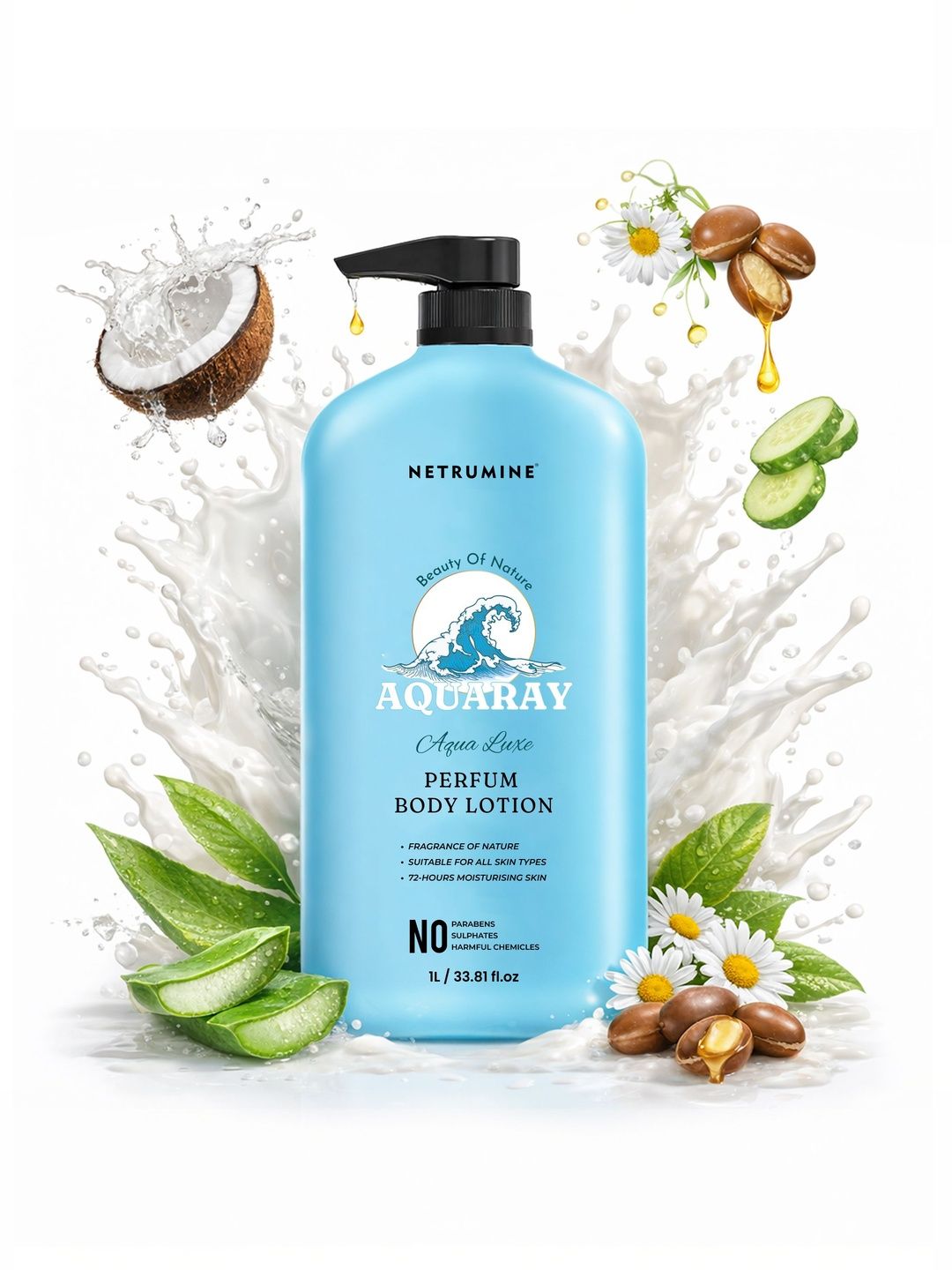 NETRUMINE Aquaray Aqua Luxe Perfume Body Lotion - 1 L-image-19
