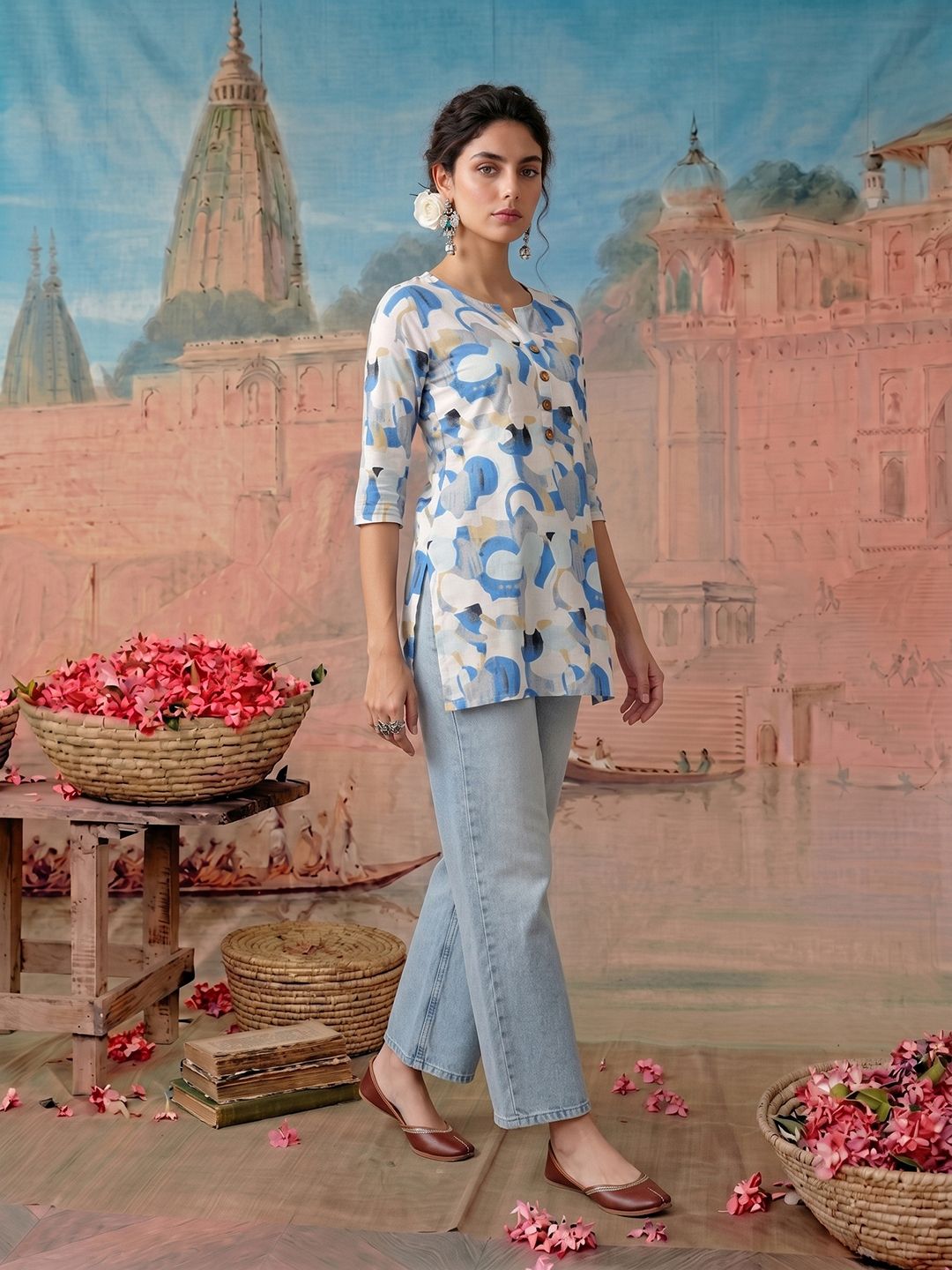 NAVYAAZRI Floral Print Cotton Top-picture-27
